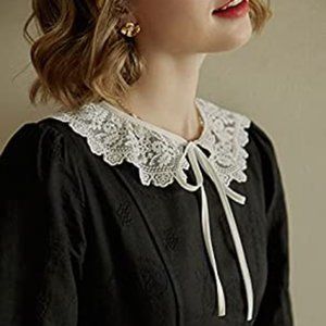 XS Black Simple Retro Dress & Separate White Collar EXCELLENT condition